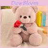 Plush Teddy Bear Toy With Rose Design For Birthday Gift For Teens And Adults