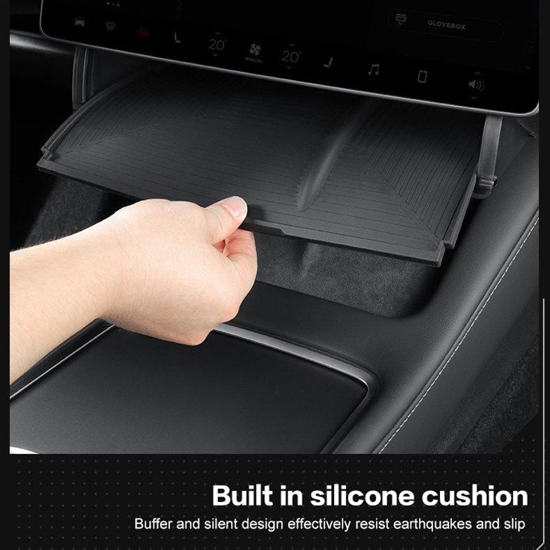 For Model Y/3 Highland Model Y Juniper Hidden Storage Box Organizer Tray Under Central Control Screen Box Car Accessories