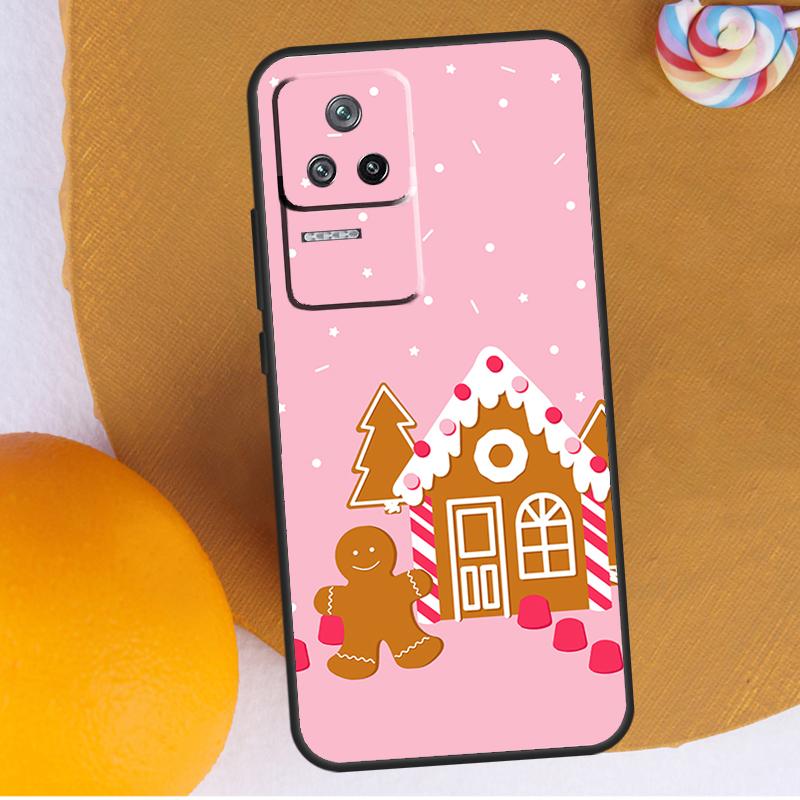 Cute Gingerbread Man Christmas Case For POCO F5 X3 X5 Pro M4 F3 F4 X4 GT M5s Cover For Xiaomi 12T 11T Pro 12X 12 13 Lite