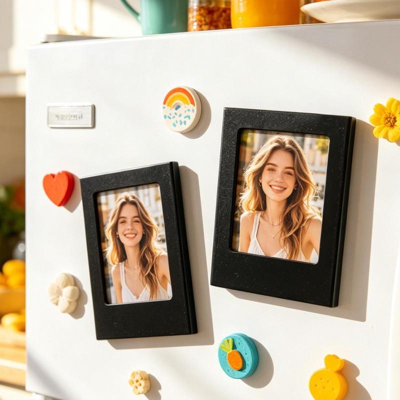 Mini Magnetisch Fotolijstje Koelkastmagneet Foto Sticker Houder DIY Herbruikbare Postkaart Foto Opbergdoos Wanddecoratie
