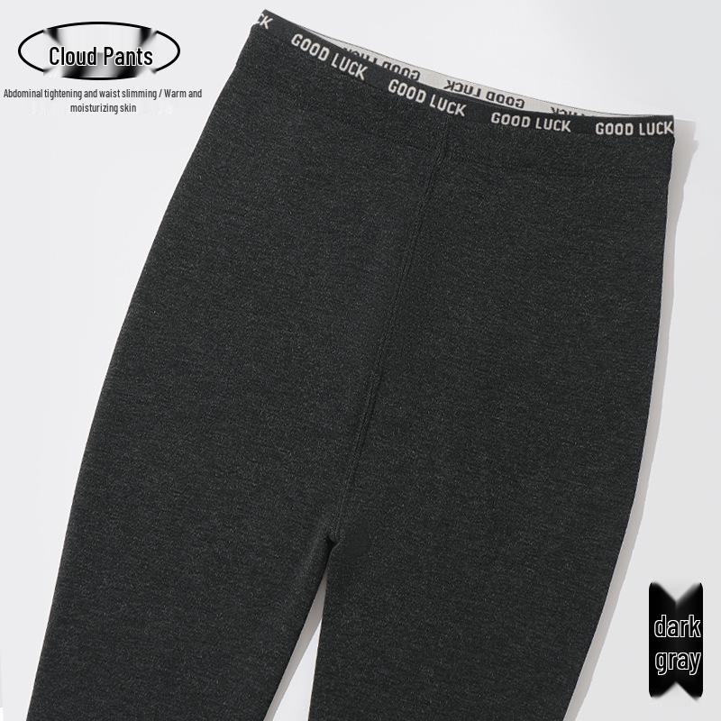 

Plus-Size High Waist Cashmere Leggings: Seamless Velvet Cloud Pants for Autumn/Winter Graphite Gray - 350g Fleece [Heating Little Sun]