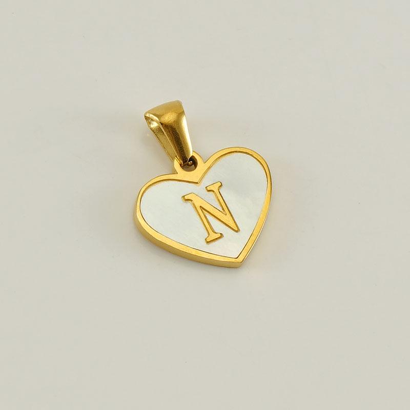 High-Quality Stainless Steel Heart Letter Pendant Necklace - Trendy Ins Style Clavicle Chain
