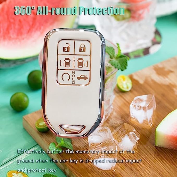 Key Case Fit for Honda Odyssey Freed Soft TPU Key Fob Keychain Key Shell Box Accessories Protector 6 Button Black