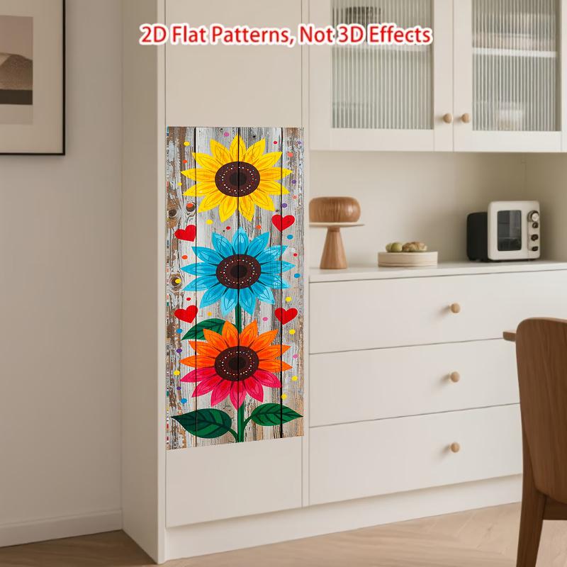 84Style Fridge Stickers Refrigerator Cover Door Landscape Plant Sea Vinyl Self Adhesive Kitchen Furniture Decor Wrap Freezer Sticker DIY