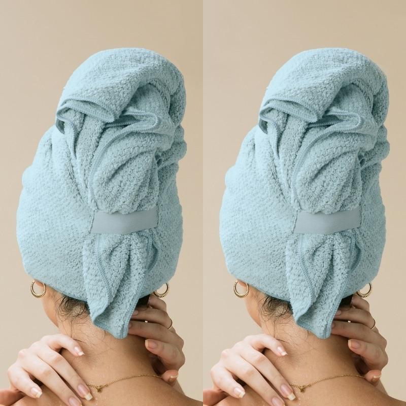 Chu Hui Pink Quick-Dry Super Absorbent Hair Towel for Women with Long Hair