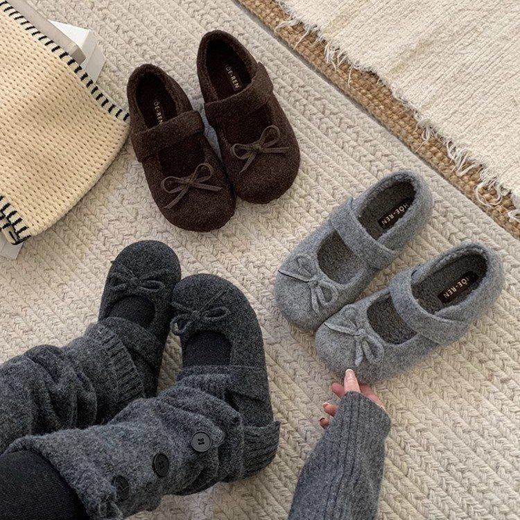 Hair shallow bow 2025 new autumn height increase Mary Jane shoes versatile small fragrant French round head single shoes