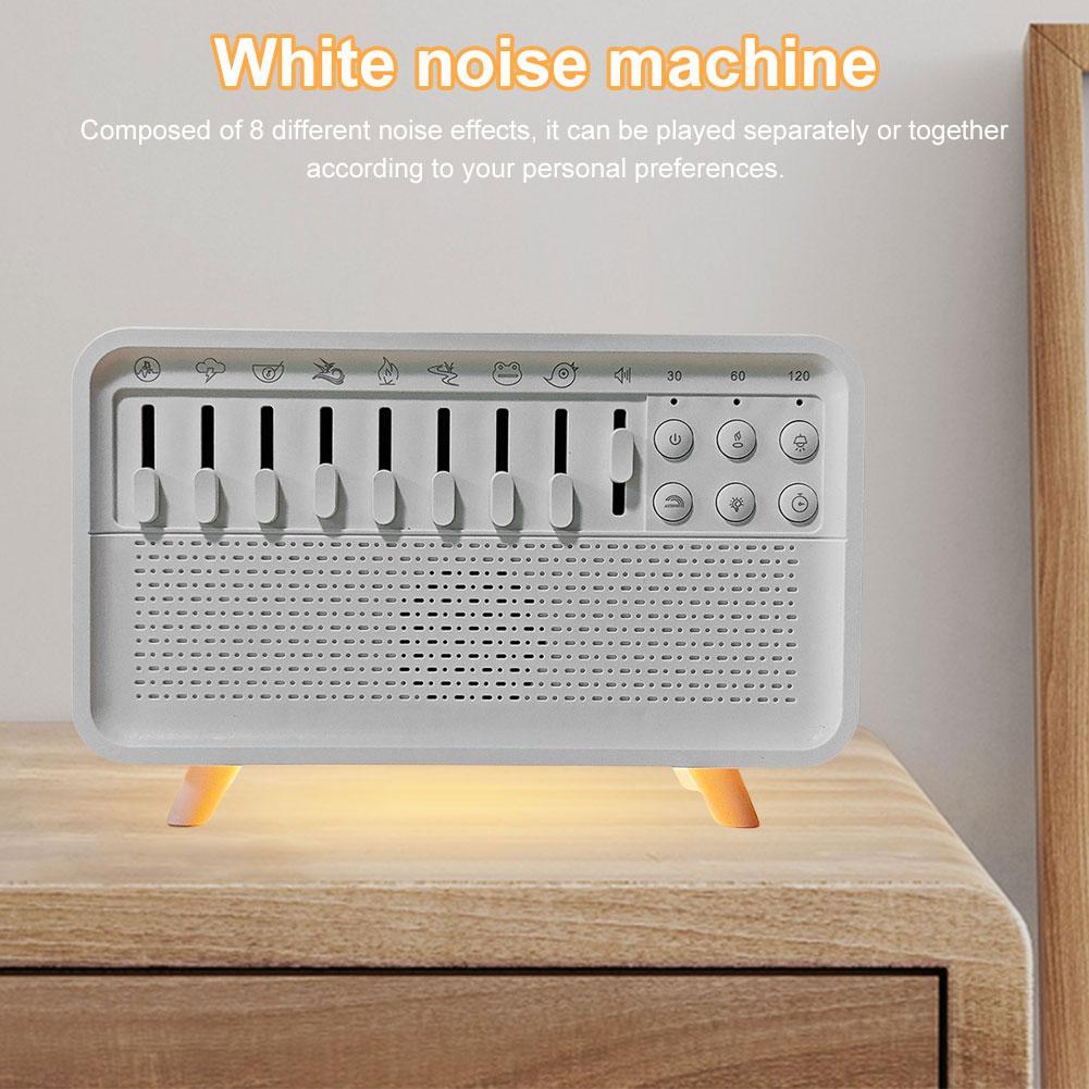 White Noise Sleep Sound Machine Flame Air Diffuser Humidifier with BT Speaker & Night Light for Adults Sleeping Meditation