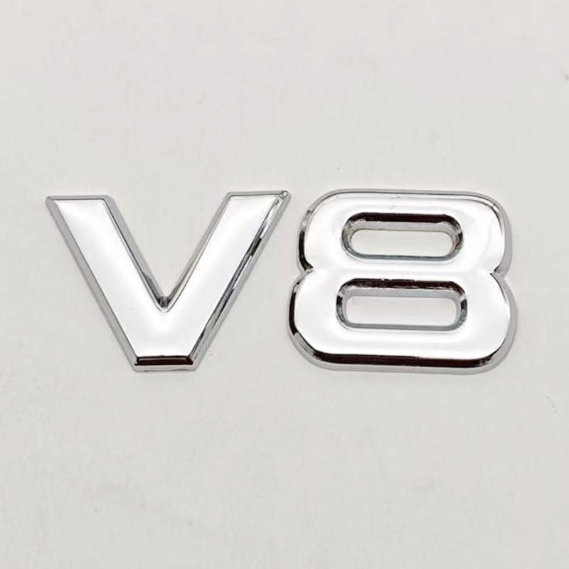 V6 V8 Emblem Metal Sticker Badge Fender For V6 V8 Racing Emblem Auto For Car Motorcycle Truck SUV Accessories