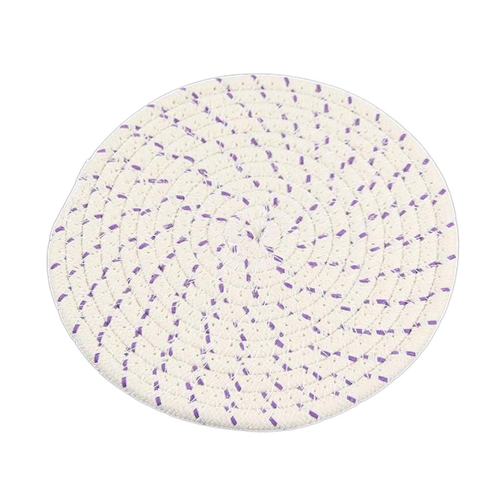 1/3pcs  Cup Mat Cotton Thread Woven Coaster Round Placemats Drink Hot Pads Mats Absorbent Scald-Proof Drink Coaster