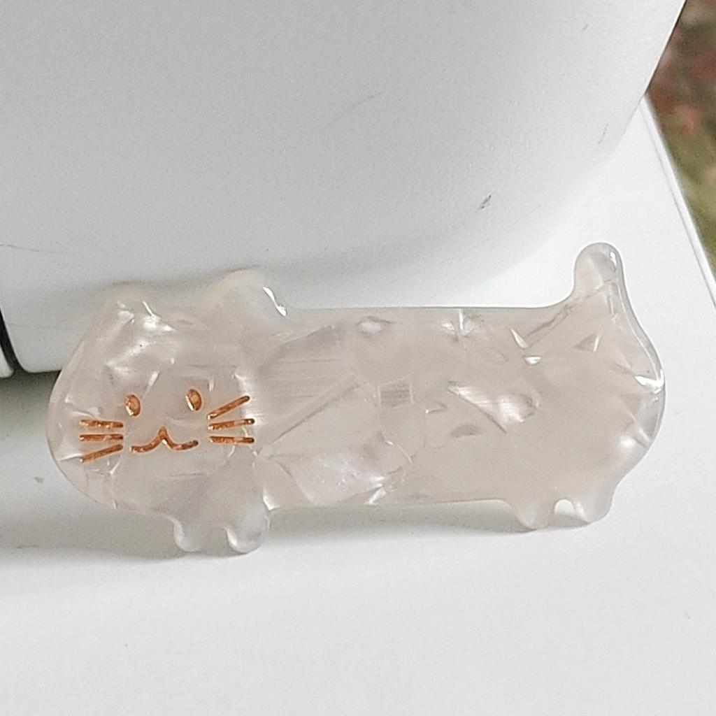 Japanese Acetate Cute Cat Hair Clip Fairy Sweet Lovely Teen Side Duckbill Pin Delicate Elegant Girly Daily Stylish Adorable