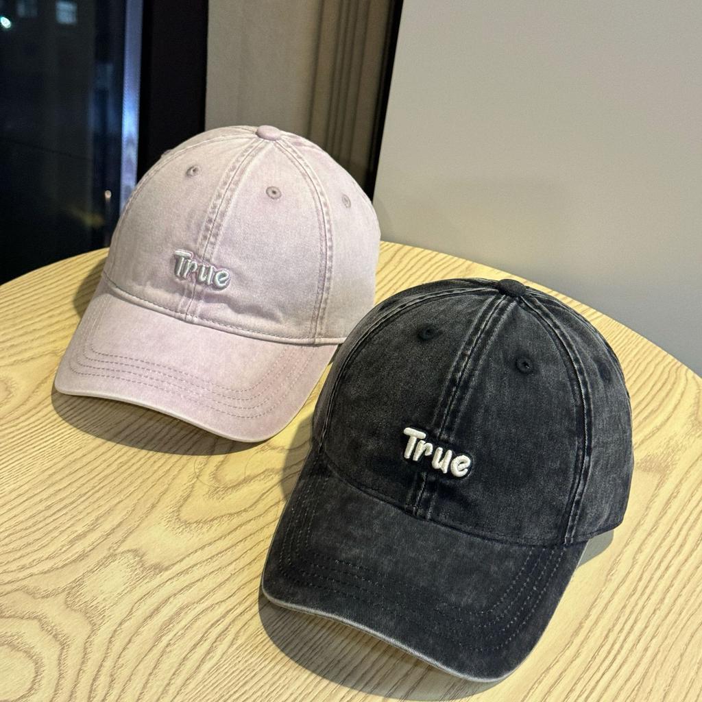 New simple and old letter embroidered baseball cap women's spring and summer soft top commuter cap daily versatile hat tide