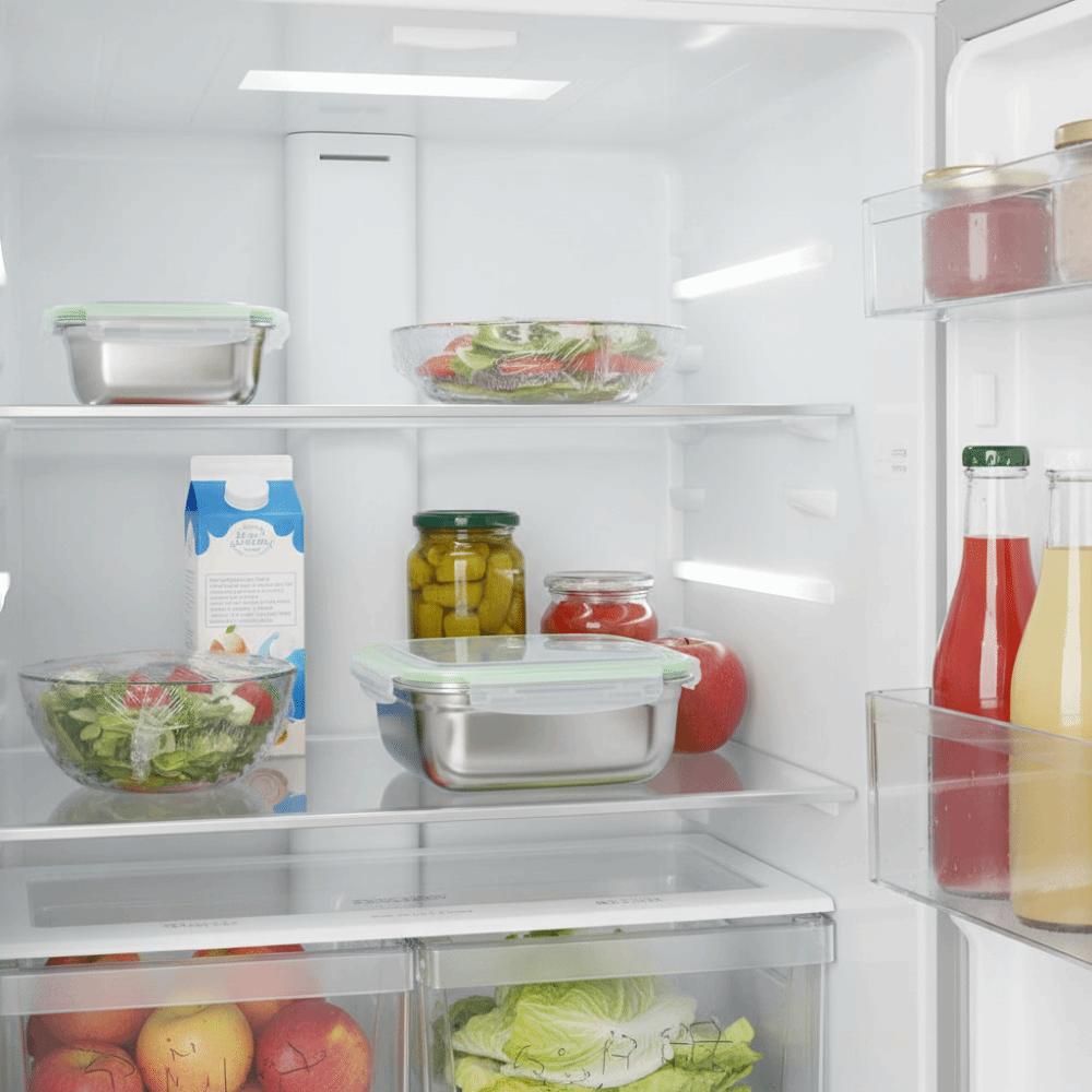 304 Stainless Steel Square Fresh-keeping Box Leak-proof Food Storage Container  Preparing Meals