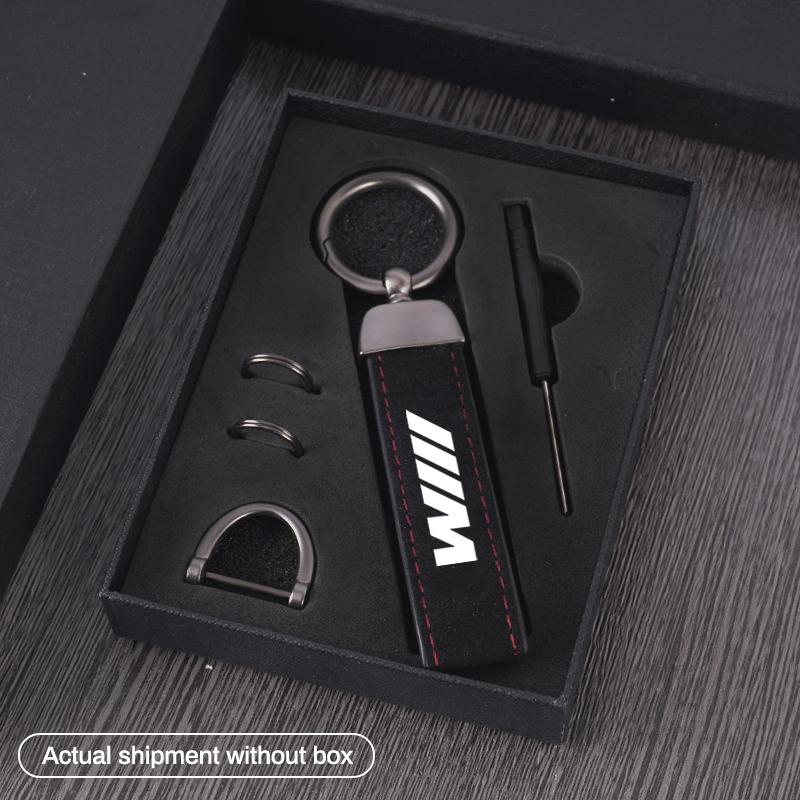 Car Keychain Key Ring Men Women Suede Leather Luxury Keyring For BMW M Power Performance M3 M5 X1 X3 X5 X6 E46 E39 E36 E60 E90 fsbm73