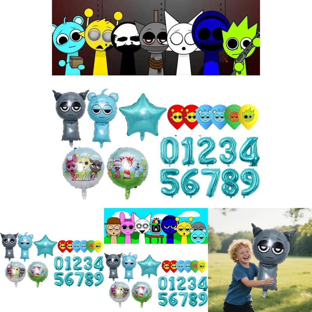 Cartoon Shape Sprunki Foil Balloons For Festive Events And Childrens Parties