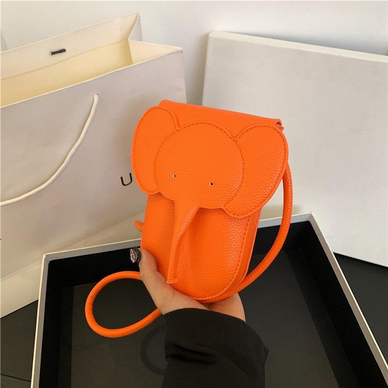 PU-Leder Baby Elefant Münzbörse Damen Tasche Anhänger Kreativer Kartenhalter Aufbewahrung Lippenstift Umschlag Reißverschluss Geldbörse