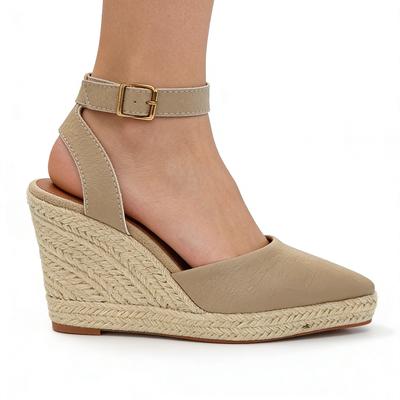 Espadryle na platformie Damskie Obcasy klinowe 10cm Szpicowate Eleganckie Damskie Buty imprezowe Duży rozmiar 42