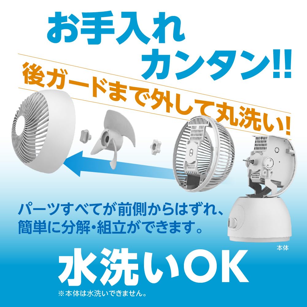 Doshisha 360-Degree Circulator, 15cm, AC Mechanical Type, White, FCA-152 WH