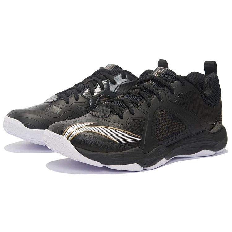 LiNing Ranger 6 Lite Fabric Synthetic Leather Shock Absorption Non-Slip Wear-Resistant Low-Top Badminton Shoes Unisex Shoes Black White AYTS012-3