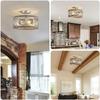 Industrial Retro Circular Pendant Chandelier Lighting Farmhouse Iron Art Wood Grain For Restaurant Home Bedroom Ceiling Light