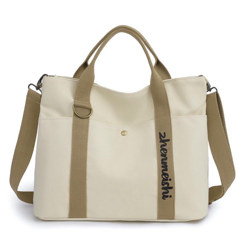 New Canvas Women's Tote: Simple, Trendy, Large-Capacity Crossbody Handbag