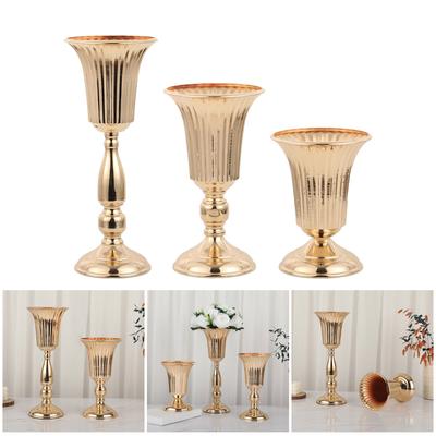 Jarrones de Trompeta de Metal Accesorios para Fiesta de Boda Centros de Mesa Soporte para Flores Portavelas Área de Bienvenida Guía de Camino Decoración de Escritorio
