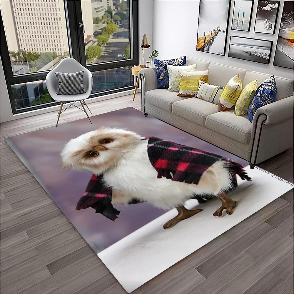 Urocza Sowa Seria 3D Kreskówkowy Dywanik do Domu Salonu Sypialni Sofy Kuchni Wycieraczka Dekoracja, Dywanik do Pokoju Dziecka Mata Podłogowa Antypoślizgowa