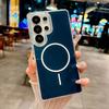 Clear Wireless Charging Magnetic Phone Case For Samsung Galaxy S25 S24 Plus Ultra For Magsafe Candy Hard Acrylic Bumper Cover