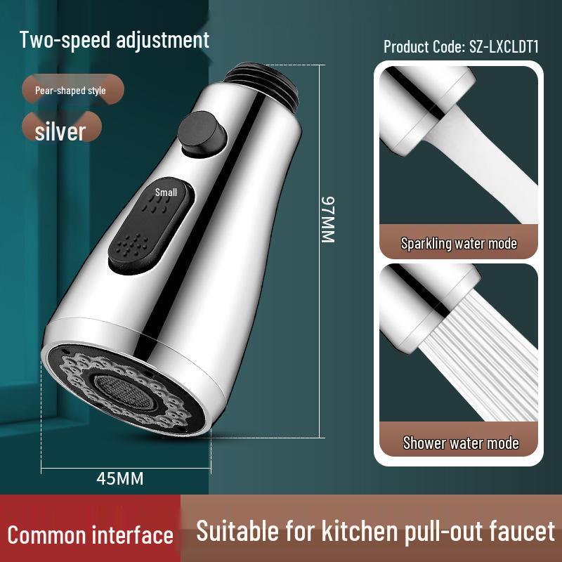 Universal Splash-Proof Faucet Extender - Swivel Aerator and Shower Connector for Kitchen Sink