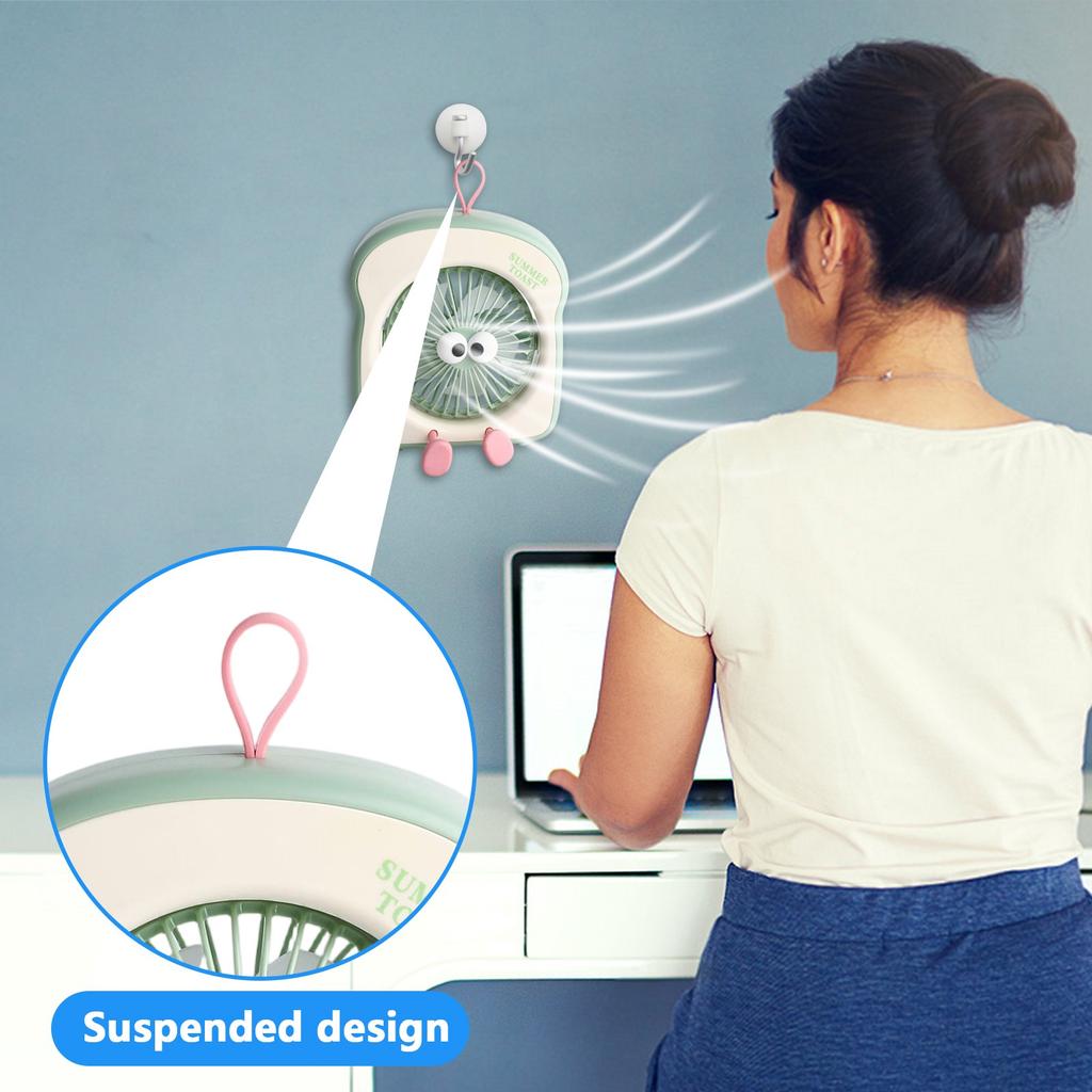 Cartoon USB Desktop Fan – Quiet Portable Table Fan For Kids, Students