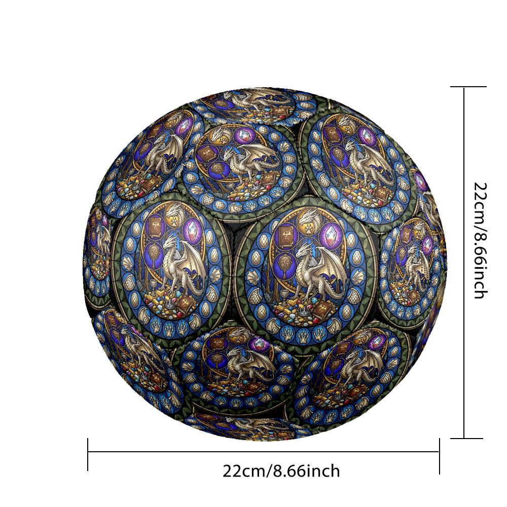 Dragons Treasures Round Football Size 5 Adult Ball Suitable for Training Matches and Outdoor Team.