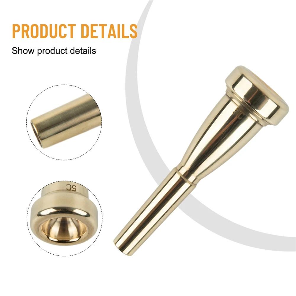 Luxury Gold Silver Trumpet Mouthpiece 3C 5C 7C, Professional Grade For Rich Best Sound, Advanced Player Gift,