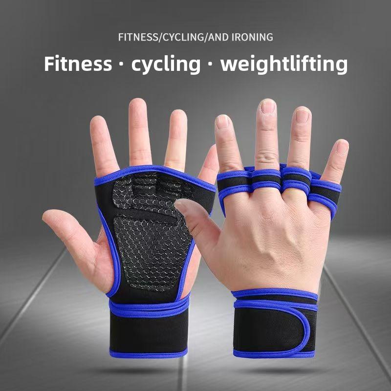 Gripper Weight Lifting Gloves with Wrist Wraps Extra Grip Padding Anti-slip Protective Palm for Gym Fitness Cross Training