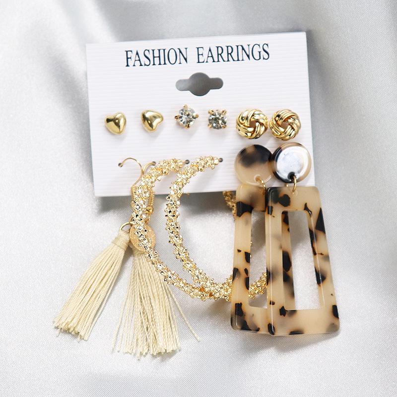 2024 European & American Fashion: Exaggerated Pearl & Crystal Butterfly Stud Earrings - 6 Pairs Set for Women