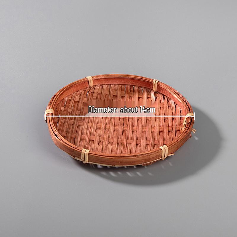 Japanese Lacquered Bamboo Double-Layer Basket for Snacks, Tea, and Dried Fruit