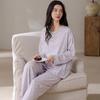 Pajamas Women's Spring and Autumn Pure Cotton Winter Women's Autumn Long-sleeved 1011 New Loungewear Set Can Be Worn Outside