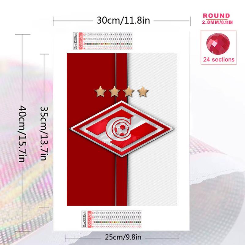 Spartak Moscow Fire.71 100% Round Full Drill 5D DIY Diamond Painting Embroidery Cross Stitch Rhinestone Décor
