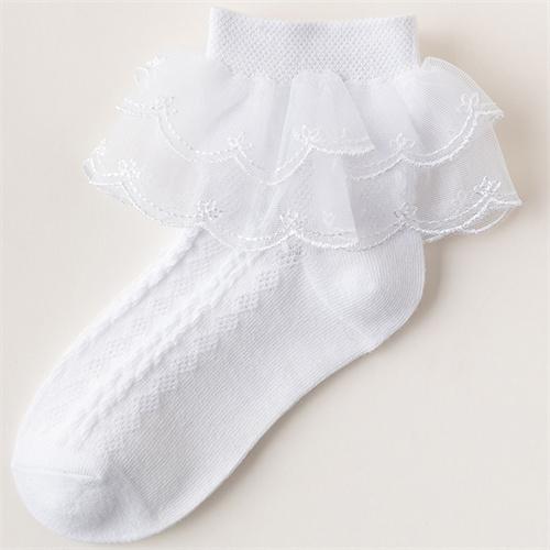 1-15Years Kids  Sprng Summer Baby Princess Socks For Girls  Solid Lace Cotton Soft Fashion Sweet Children's Socks