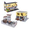 WW2 Ruins Building Blocks Destroyed House War Scene Gunfight Guard Abandoned Construction Assemble Bricks Toys For Boys Gifts