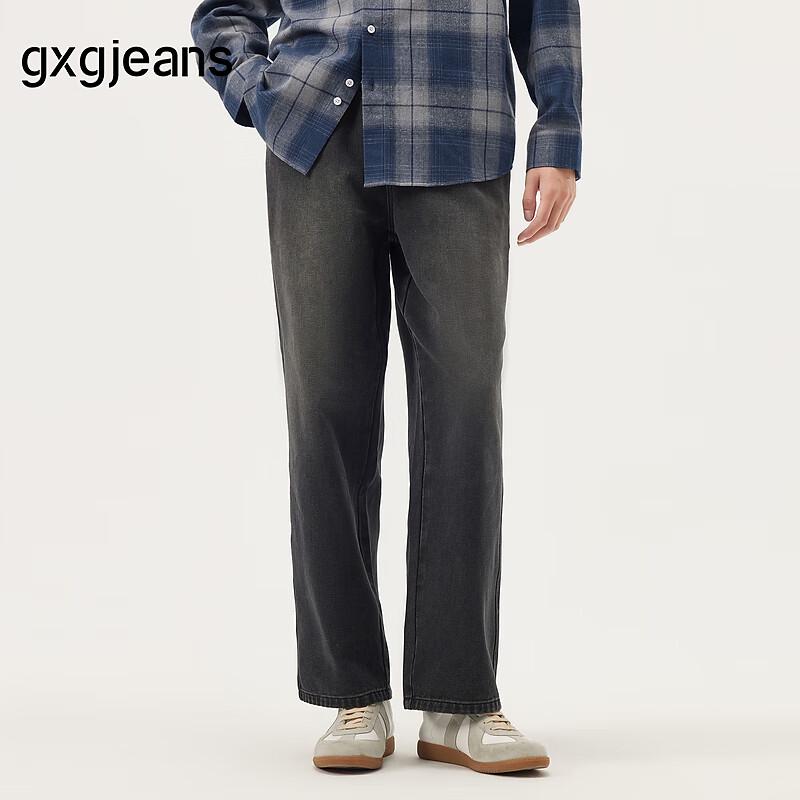 gxg.jeans Men s Loose Fit Washed Black Grey Straight Leg Denim Jeans M