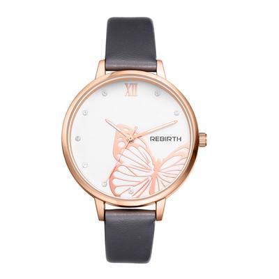 Leather Watch Cute Butterfly Simple Analog Display Waterproof Leather Strap Ladies Watch Antique Business Casual Black Birthday Anniversary Christmas