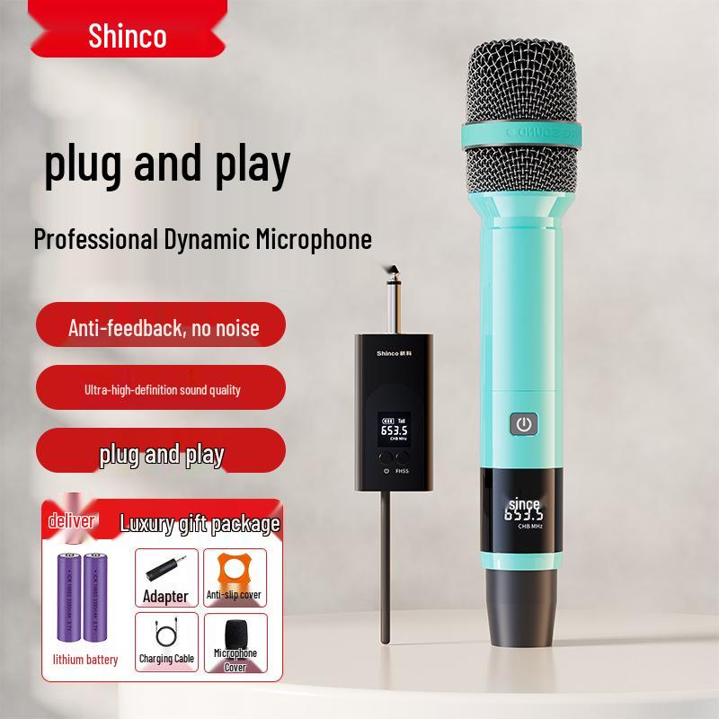 Universal Dual UHF Wireless Handheld Microphone for Professional Home, KTV, and Outdoor Sound Systems