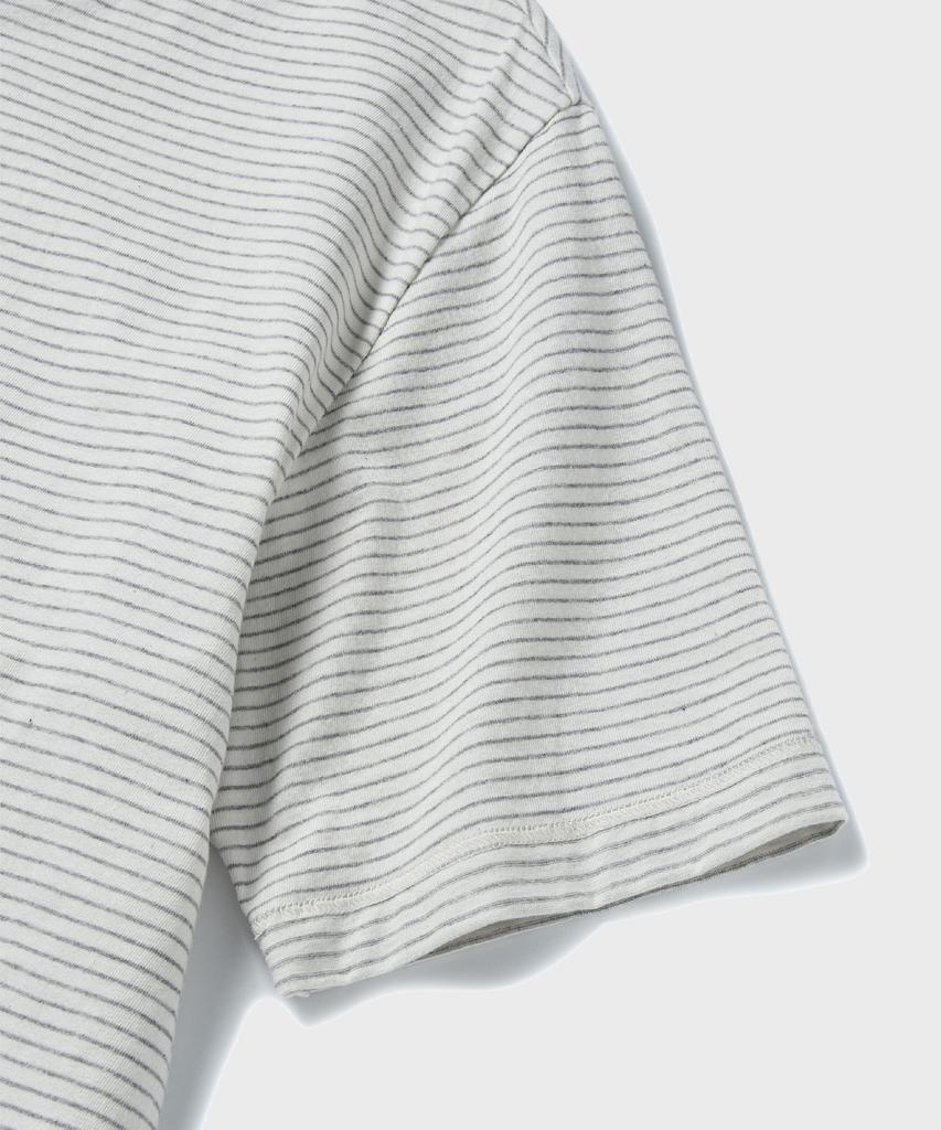 NONBLANK Striped Half T-Shirt_Melange Grey
