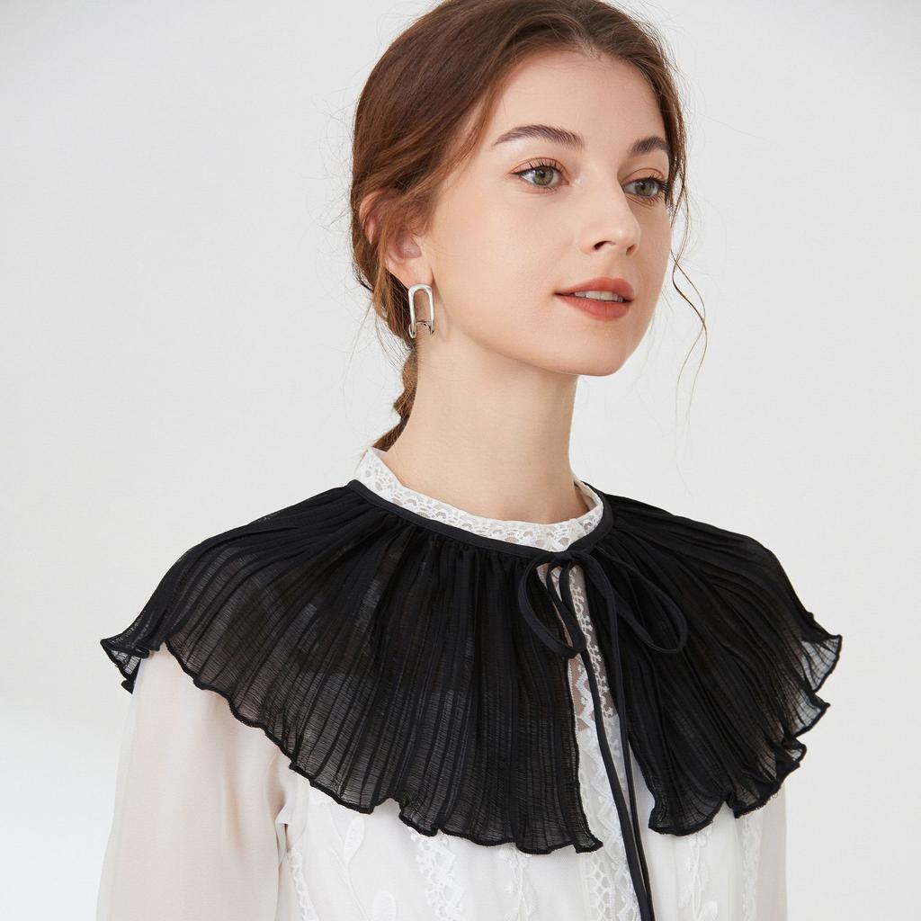 Black Bowknots Fake Collar for Women Shirt Blouse Detachable Collar for Sweater Necklace False Collar Shoulder Wraps Accessories
