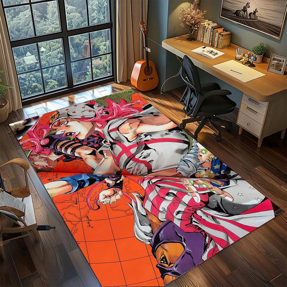 JoJo Manga Art Carpet for Living Room Bedroom Home Decor Cool Movie Mat Play Floor Mat