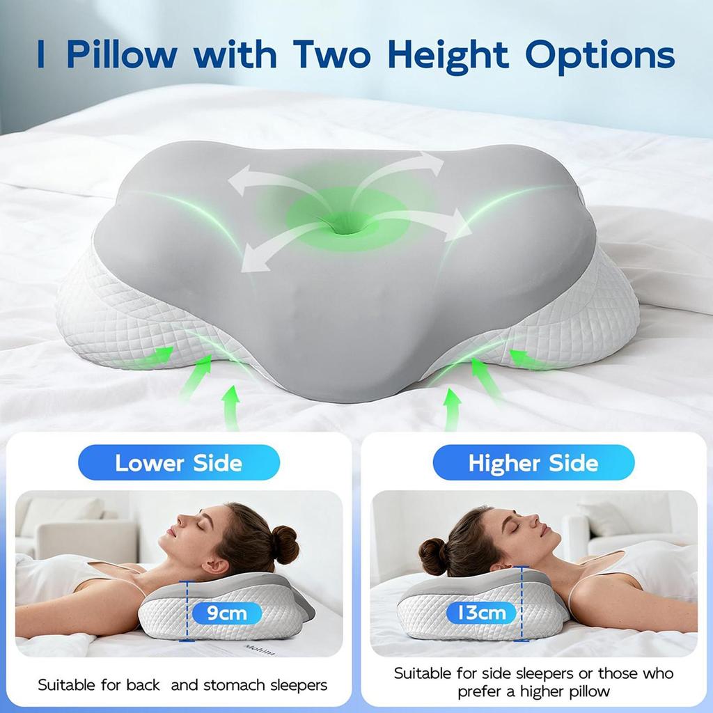 Cervical Neck Pillow Memory Foam Breathable Sleeping Accessories Ergonomic Neck Support Pillow For Office Drivers Students