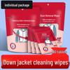 Portable No-Rinse Down Jacket Stain Remover Wet Wipes for Oil and Clothing Stains