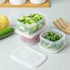 Refrigerator Storage Box for Frozen Meat and Food, Microwave Compatible, Fresh-Keeping, Small Compartment for Grains and Rice.