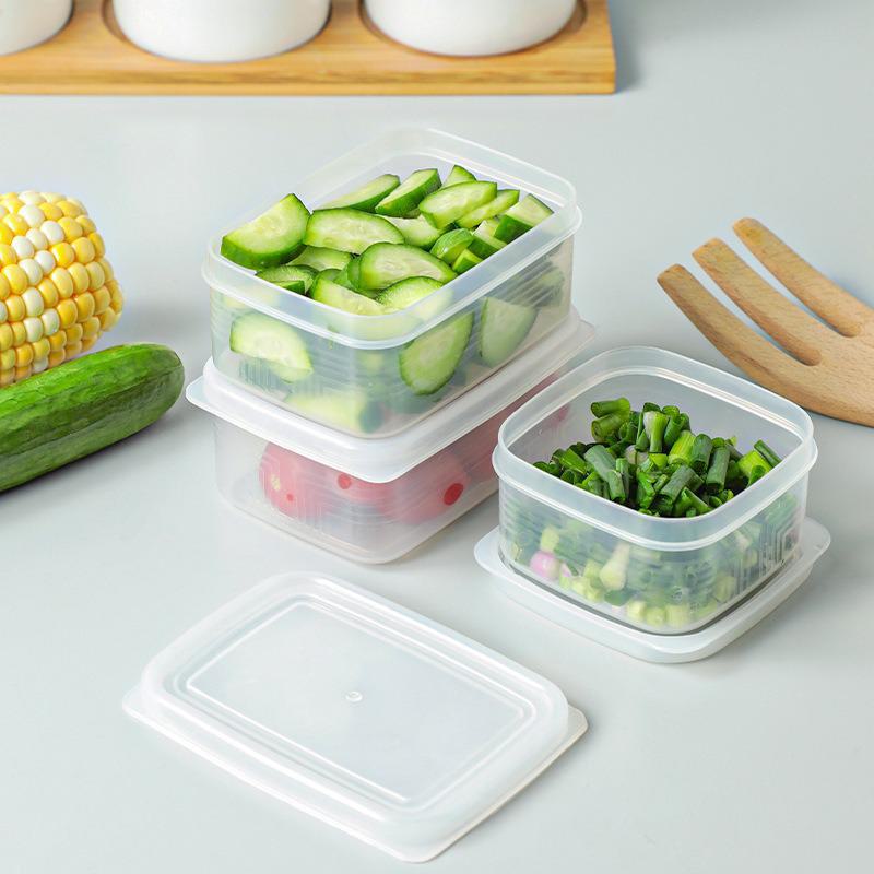 Refrigerator Storage Box for Frozen Meat and Food, Microwave Compatible, Fresh-Keeping, Small Compartment for Grains and Rice.