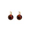 Hong Kong Style Rendering Resin Round Leopard Print Ear Buckle Retro High-end Sense Unique Earrings Personality Temperament Earrings Women