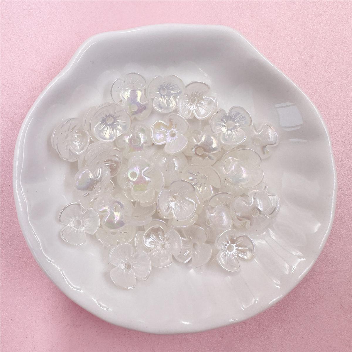 

100 шт. 9,5 мм красочные акриловые маленькие цветочные разделители свободные бусины с отверстием для изготовления ювелирных изделий DIY браслет ожерелье материал из бисера прозрачный